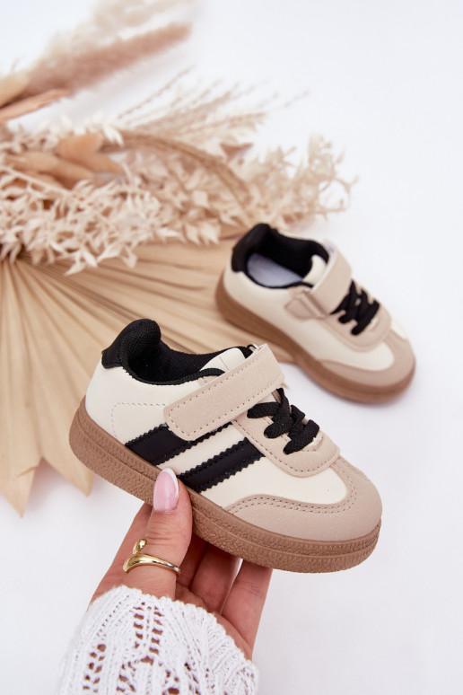 spordijalatsid Sneakers tüüpi jalanõud Laste jalanõud krõpsudega kinnitatav beeži värvi Adelina
