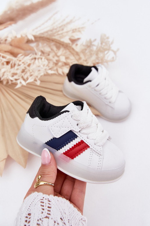 spordijalatsid Sneakers tüüpi jalanõud Laste jalanõud helendava tallaga Valget-mustad Arielle