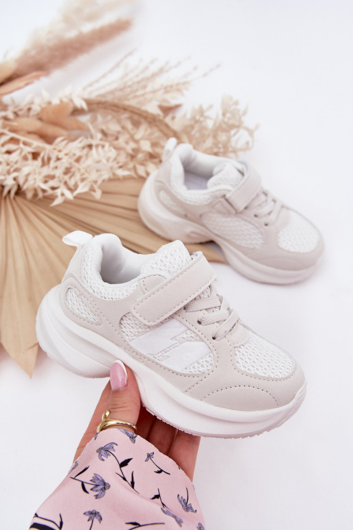 spordijalatsid Sneakers tüüpi jalanõud Laste jalanõud krõpsudega kinnitatav valget värvi Selinea