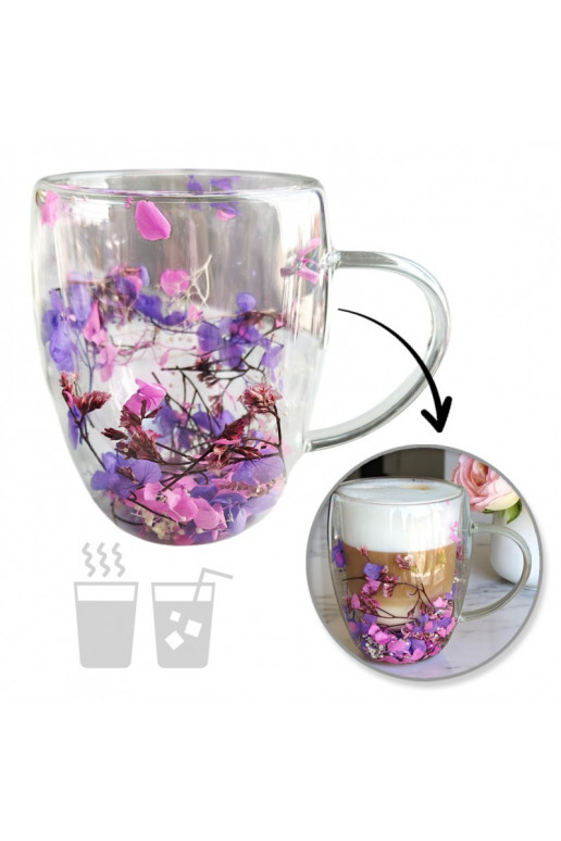 Szklanka termiczna koos ami w środku, gipsówka hortensje roosa 300 ml 1tk. SZK166