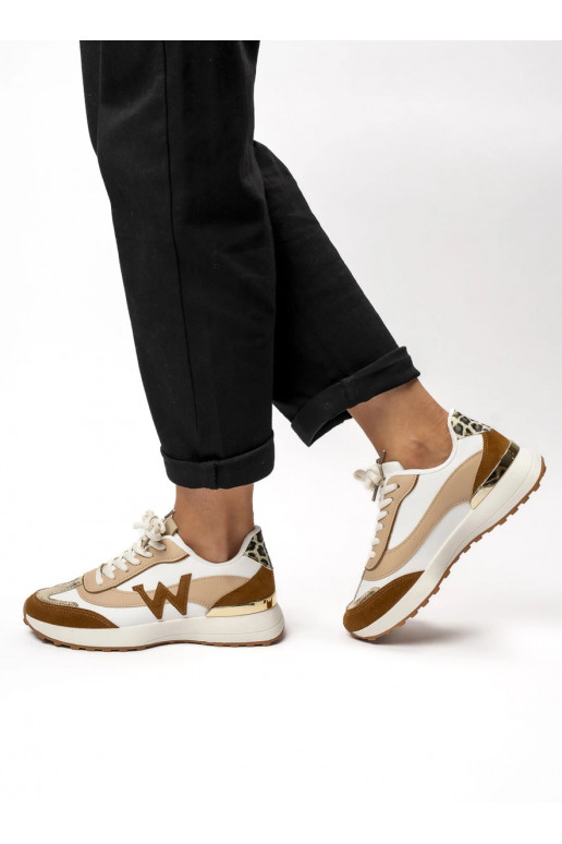 Naiselik Sneakers tüüpi jalanõud WANDA WHITE BROWN Stiilne Warstwy i Naturalna Kolorystyka