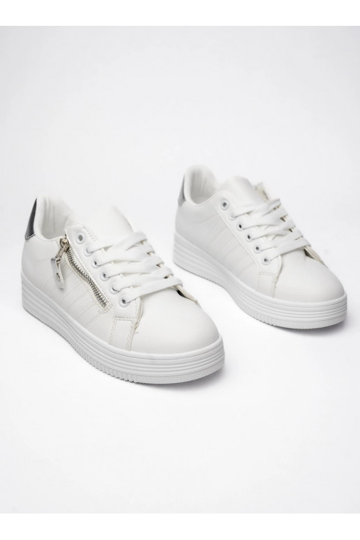 Naiselik Sneakers tüüpi jalanõud ZIPPY SILVER Minimalizm z Błyszczącym Akcentem