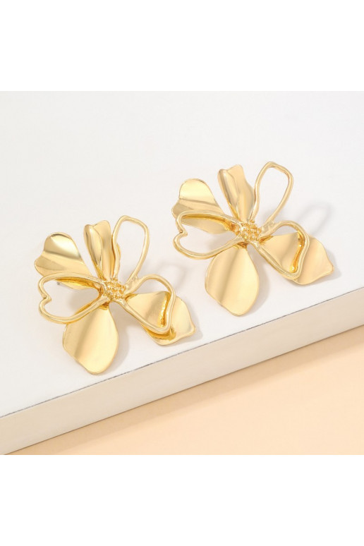 Kõrvarõngad lilledega ja stali  platerowane katta kullaga,  KST3399