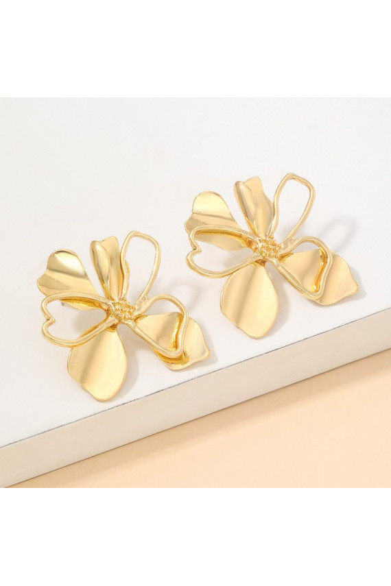 Kõrvarõngad lilledega ja stali  platerowane katta kullaga,  KST3399