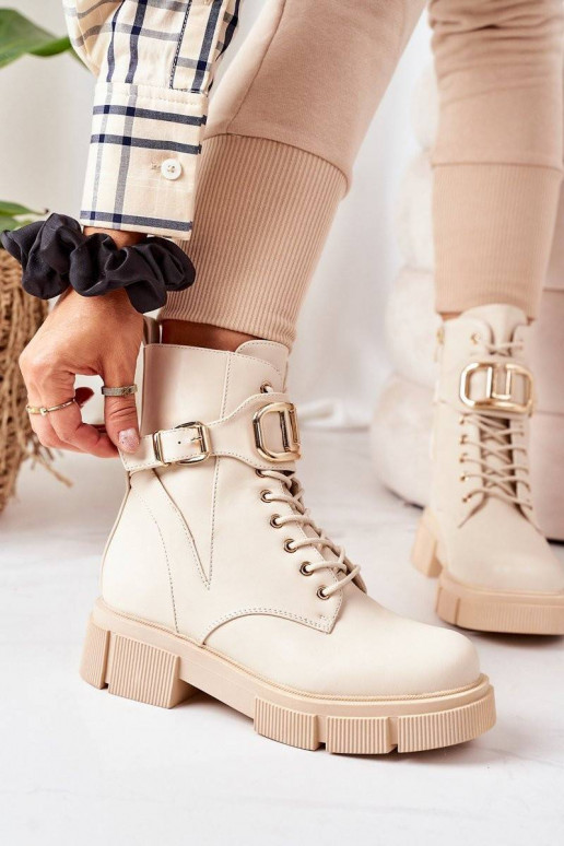 Voodriga säärsaapad beeži värvi