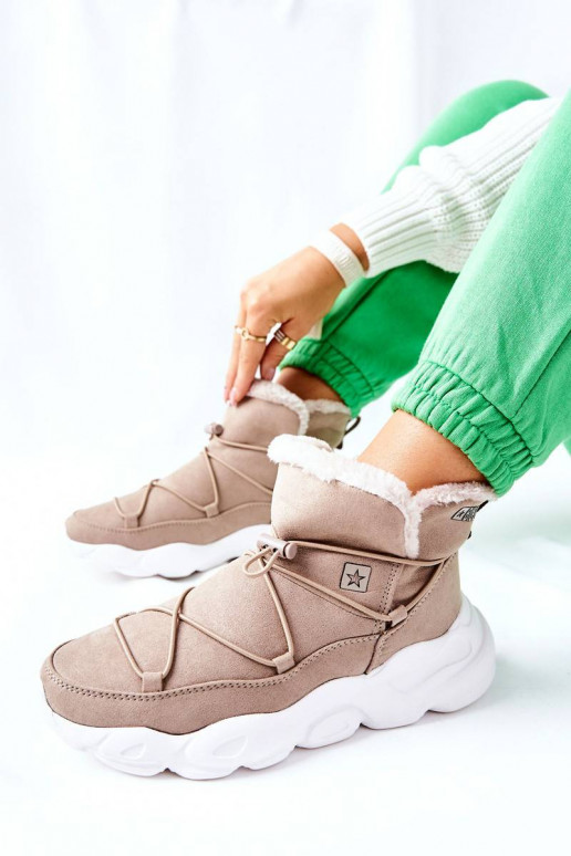 Nööpidega lumesaapad voodriga beeži...