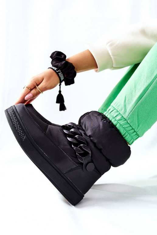 Nööpidega lumesaapad mustad Khariche