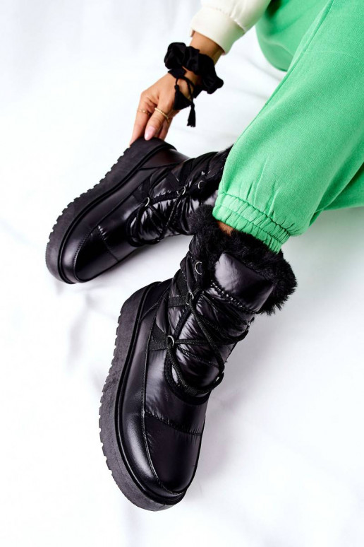 Nööpidega lumesaapad mustad Gordian