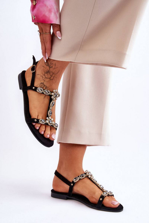 Seemisnahksed sandaalid mustad Calabrio