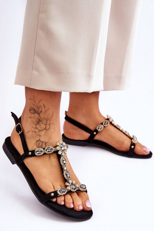 Seemisnahksed sandaalid mustad Calabrio