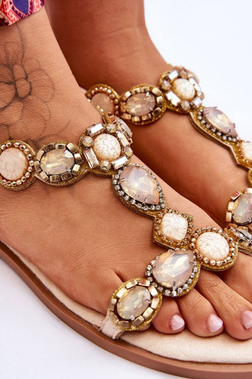 Seemisnahast lamedad sandaalid beeži...