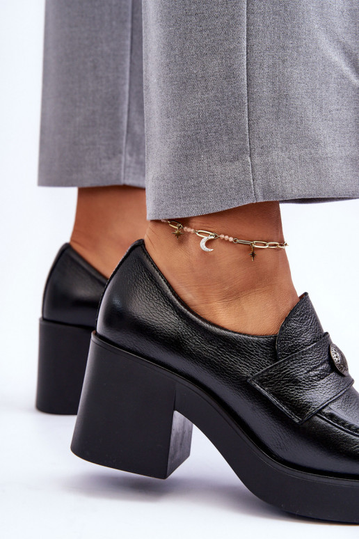 jalatsid kõrge jämeda kontsaga mustad...