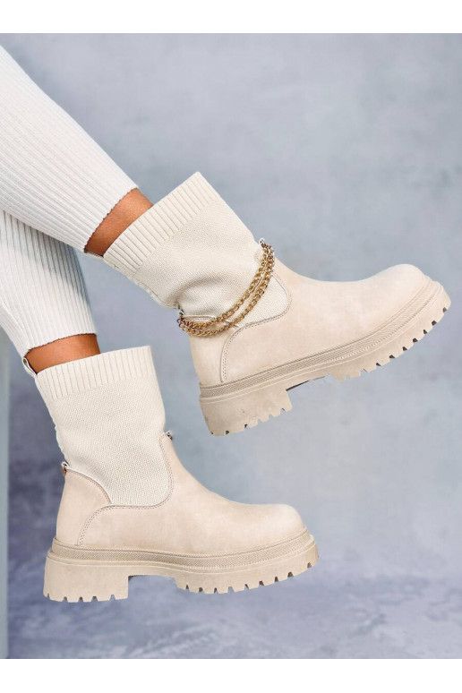 Elastse pealsega saapad JESSE BEIGE Elastse pealsega saapad JESSE BEIGE