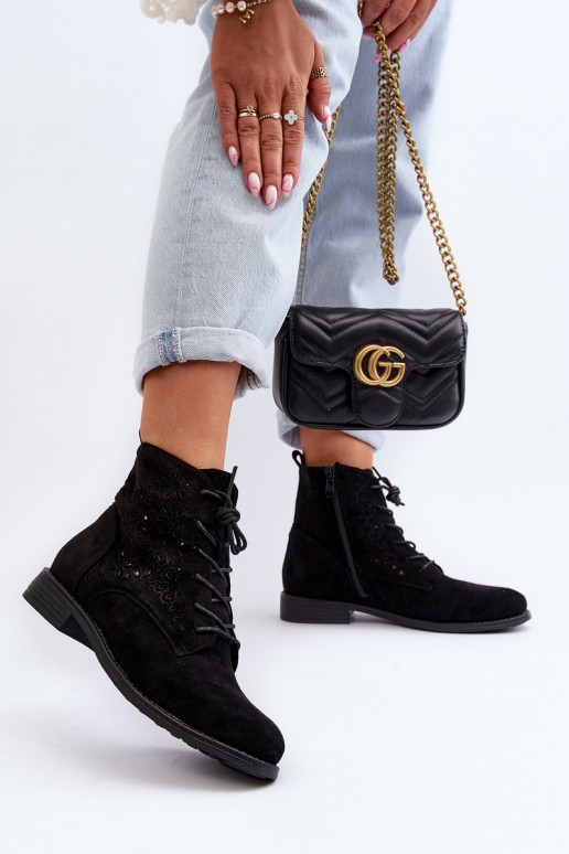 Naiste poolsaapad mustriga mustad...