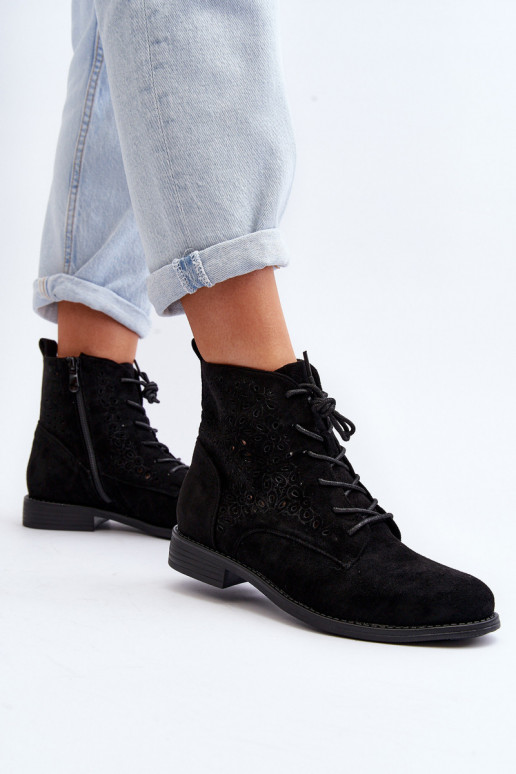 Naiste poolsaapad mustriga mustad...