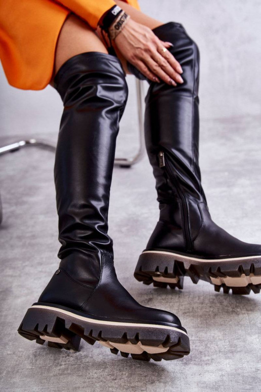 pika säärega saapad GOE KK2N4024 mustad