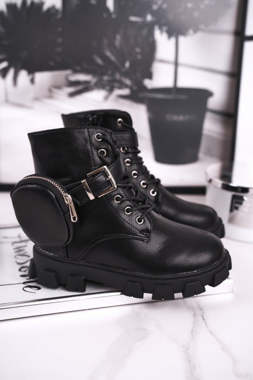 Musta värvi soojad lastejalatsid