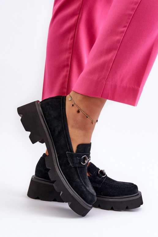 Naistemo Mokasiinid Zomšist Must Neloria