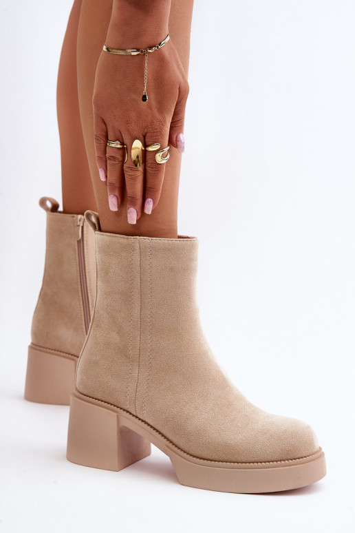 Naiste soojad beežid saapad kontsaga,...