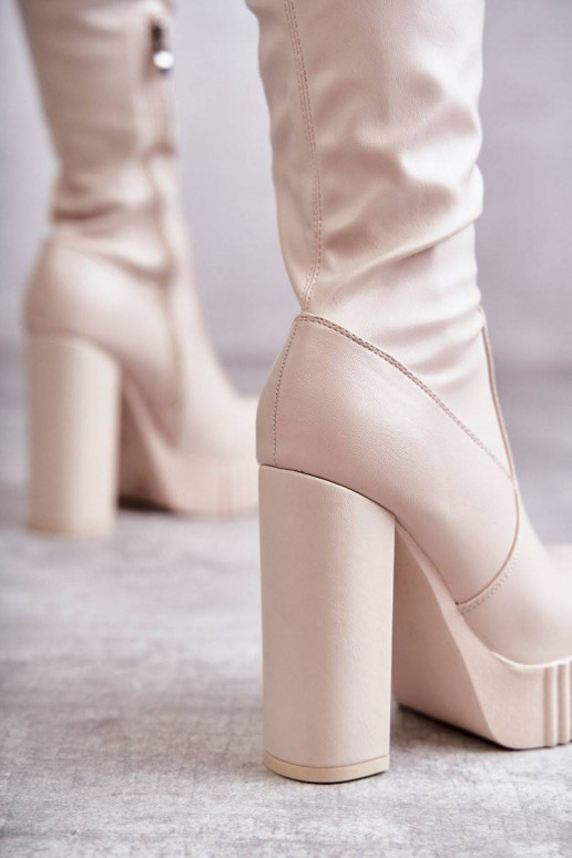 pika säärega saapad platvormiga beeži...