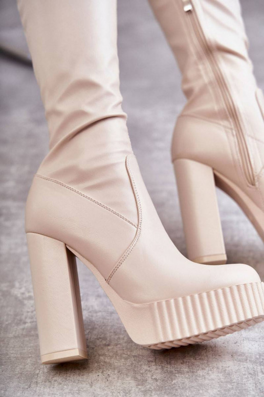 pika säärega saapad platvormiga beeži...