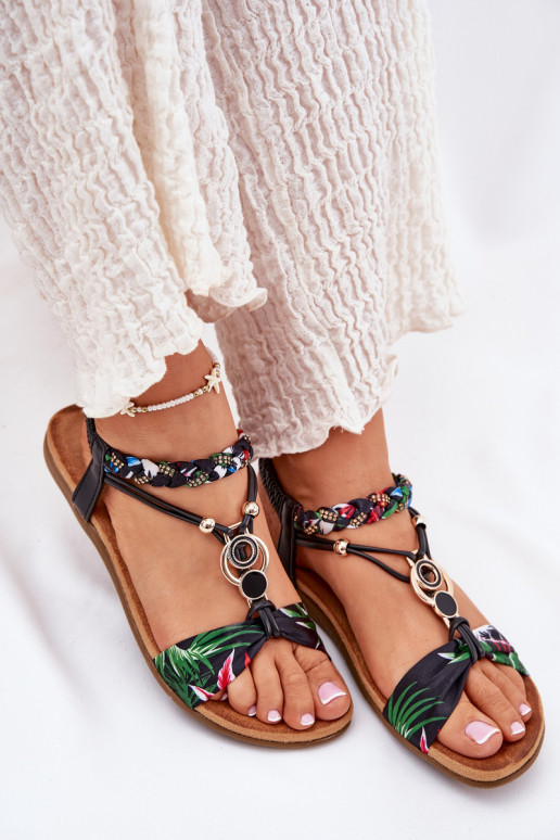 Mustad naiste madalad sandaalid...