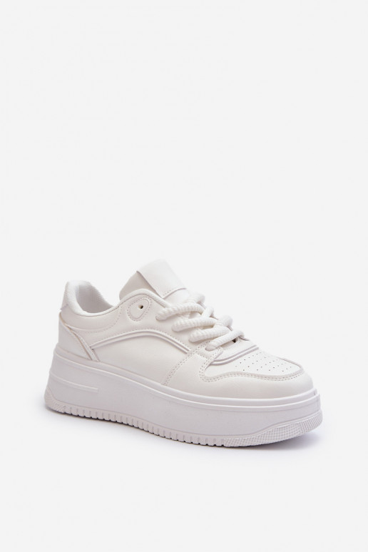 Valged platvormiga sneakers eko nahast Vhisper