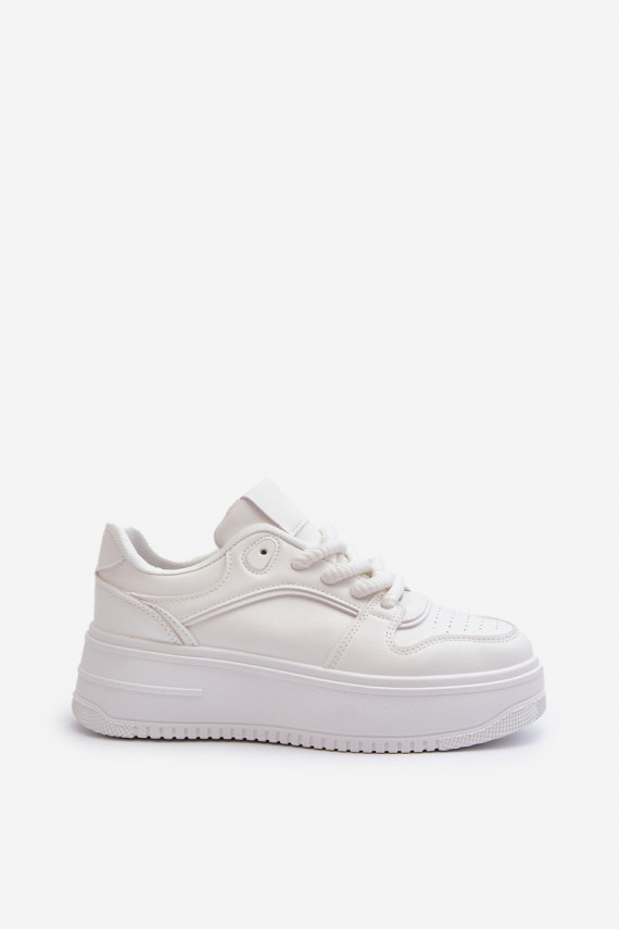 Valged platvormiga sneakers eko nahast Vhisper
