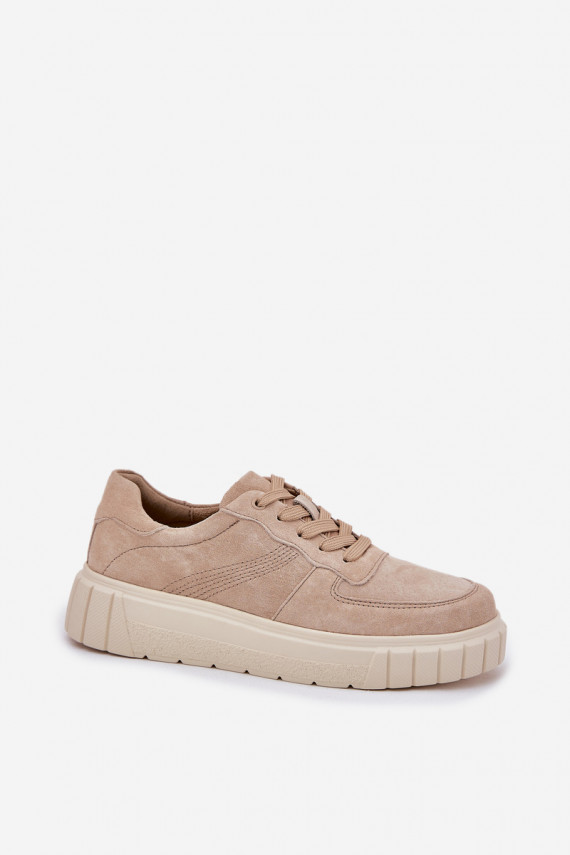 Naistel sametist sneakers stiilis kingad platvormiga, liivavärvi Rilena