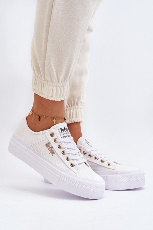 Naiste valged kingad platvormiga Lee...