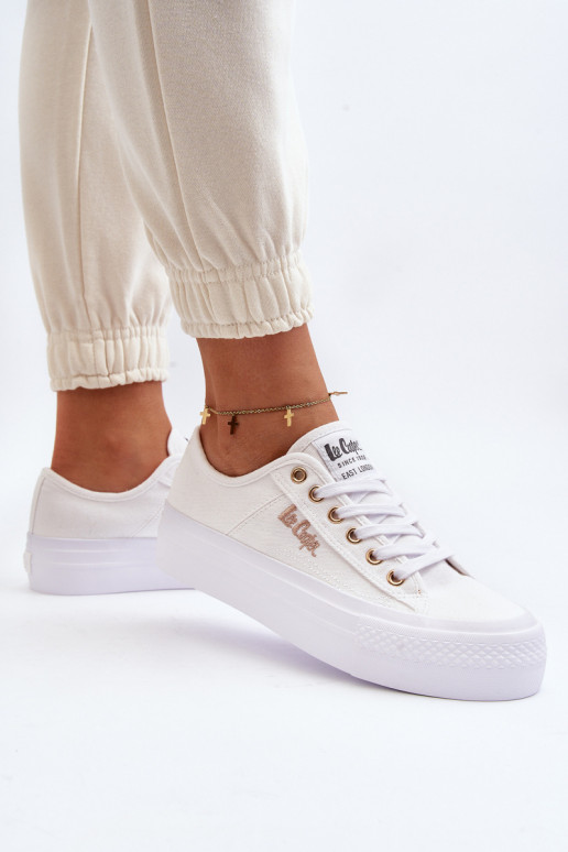 Naiste valged kingad platvormiga Lee...
