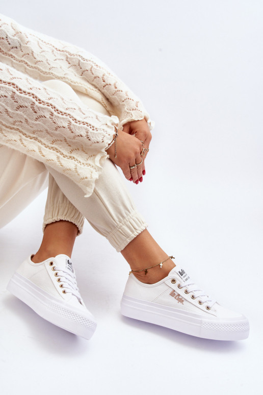 Naiste valged kingad platvormiga Lee...