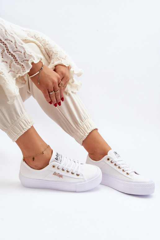 Naiste valged kingad platvormiga Lee...