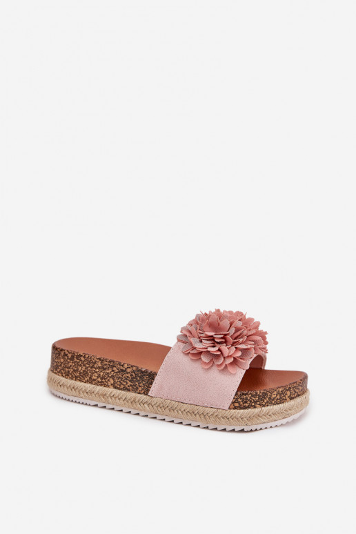 Naiste roosa värvi sussid platvormiga...