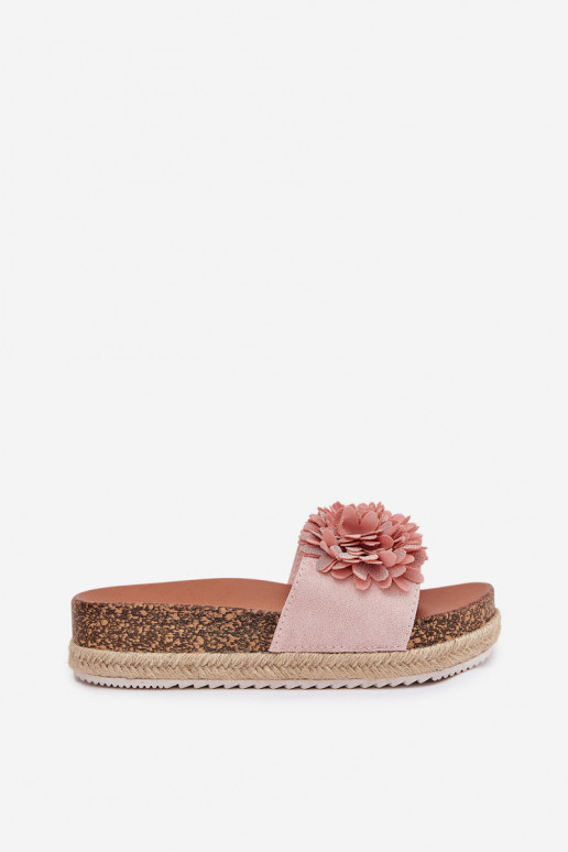 Naiste roosa värvi sussid platvormiga...