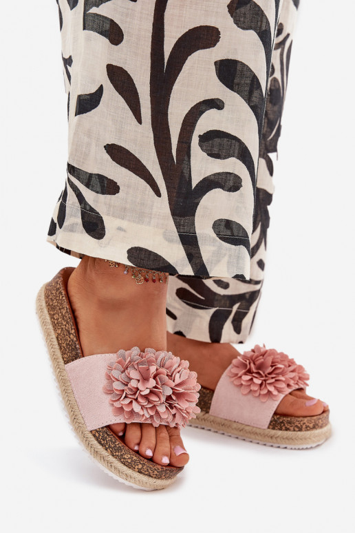 Naiste roosa värvi sussid platvormiga...