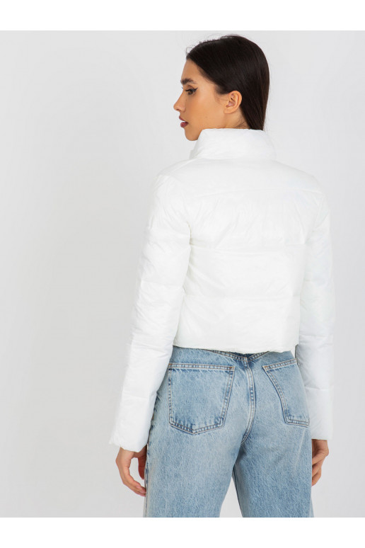 Ecru lühike taskutega tepitud jakk