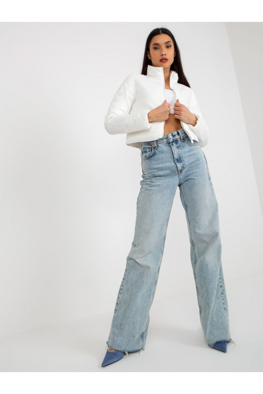 Ecru lühike taskutega tepitud jakk