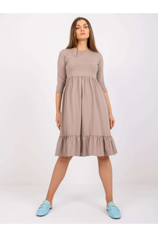 Tumebeež puuvillane voldiga kleit...