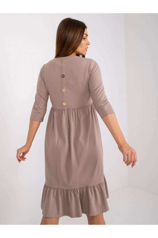 Tumebeež puuvillane voldiga kleit...