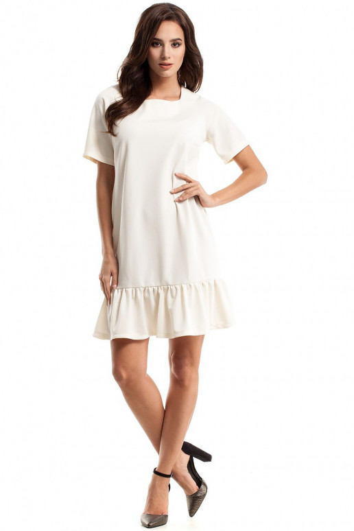 Valge/beeži värvi vabaaja kleit