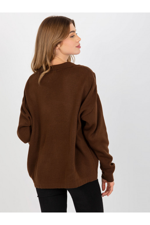 Tumepruun tavaline oversize kraega...