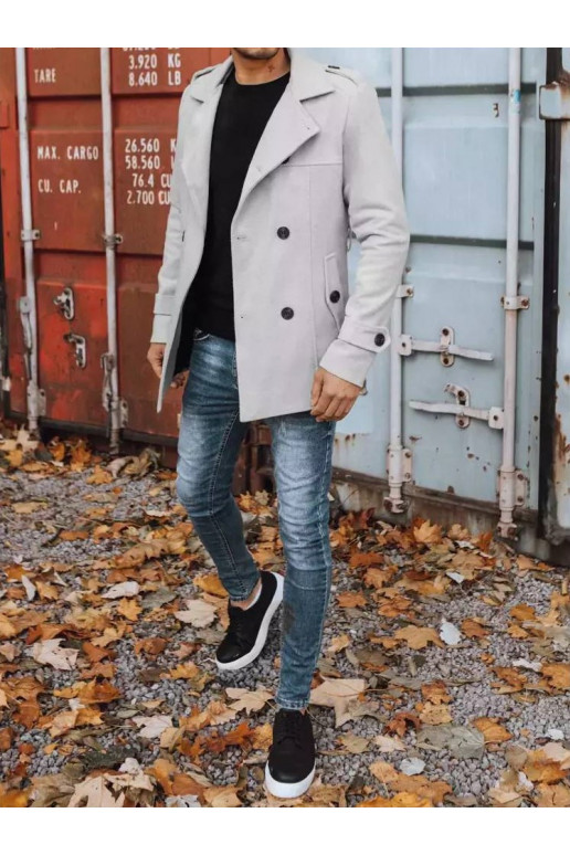 Meeste kaherealine mantel, helehall