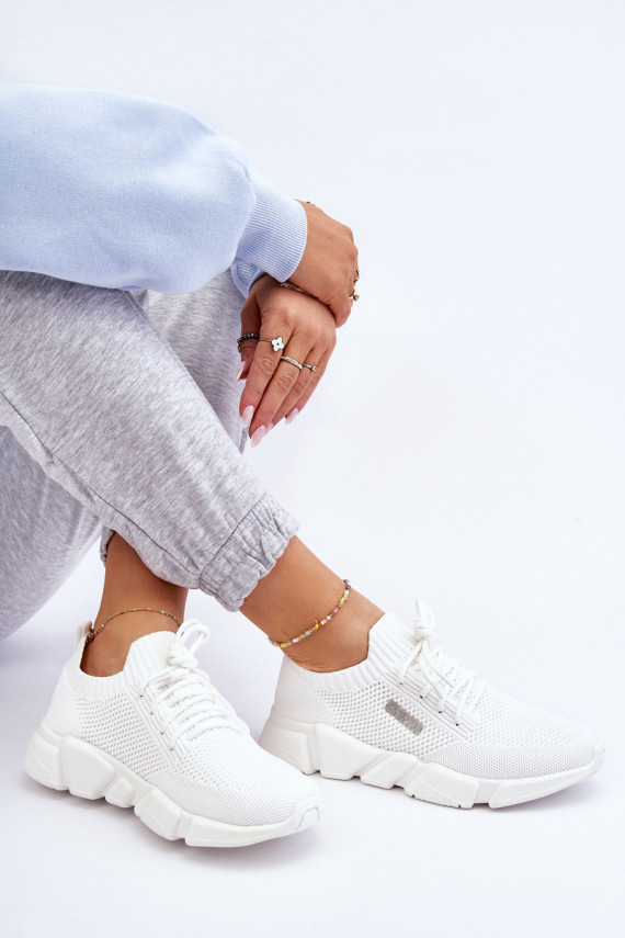 Naiselik Lihtne Sneakers tüüpi jalanõud Memory Foam System Big Star JJ274268 valget värvi