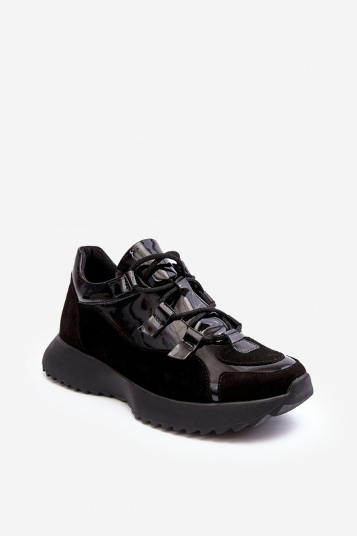 Nahk Laque spordijalatsid Naiselik M01/2 Zazoo mustad