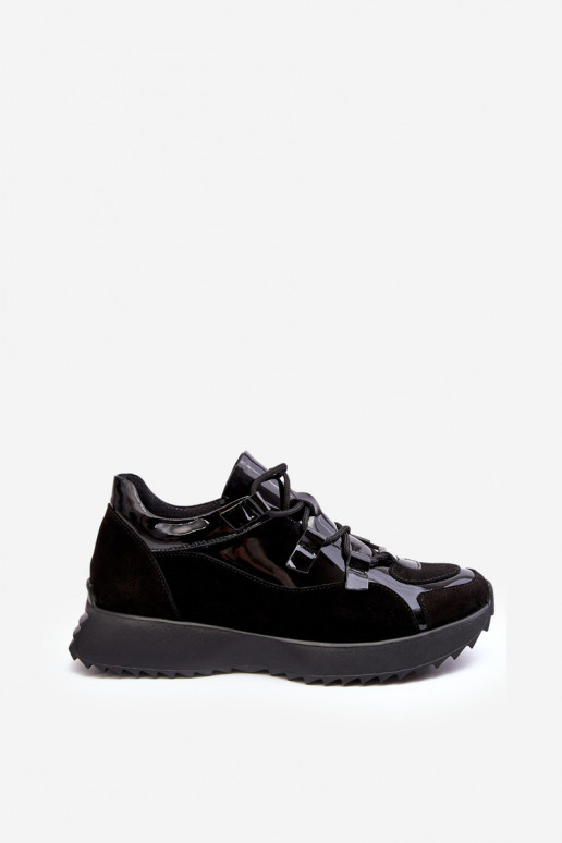 Nahk Laque spordijalatsid Naiselik M01/2 Zazoo mustad