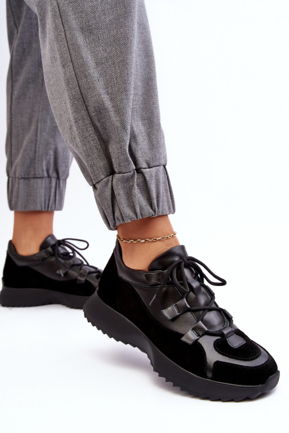 Nahk spordijalatsid Naiselik M01/2 Zazoo mustad