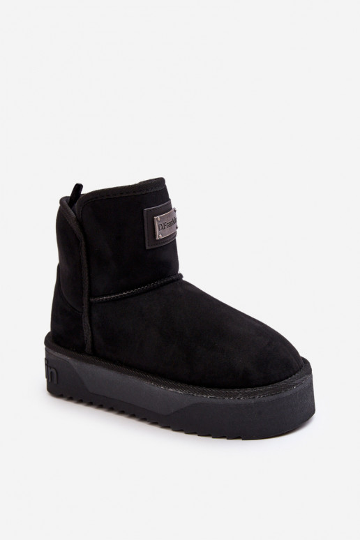 Vegan Wodoodporne nööpidega lumesaapad platvormiga D.Franklin DFSH371004 mustad