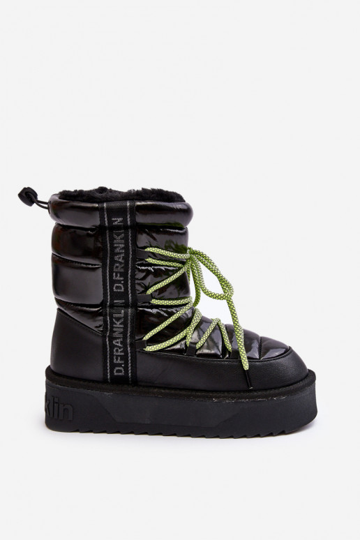 nööpidega lumesaapad Naiselik massiivse tallaga Vegan D.Franklin DFSH371007 mustad