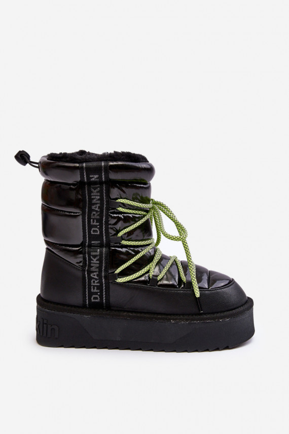 nööpidega lumesaapad Naiselik massiivse tallaga Vegan D.Franklin DFSH371007 mustad